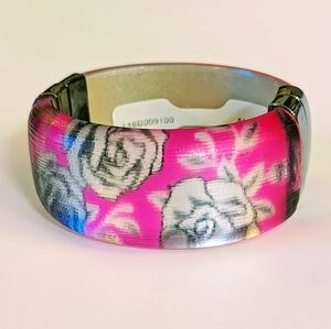 Alexis Bittar Printed Lucite Hinged Bangle Bracelet